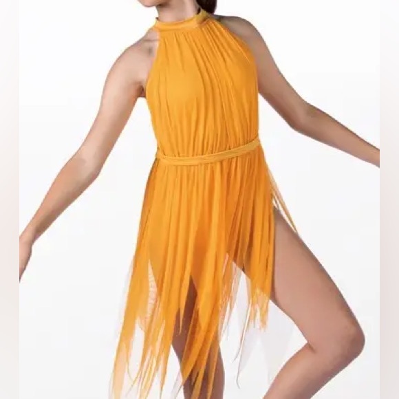 Weissman dance costume yellow contemporary Lyrical The Leaving Song 13083 SA - Picture 1 of 9